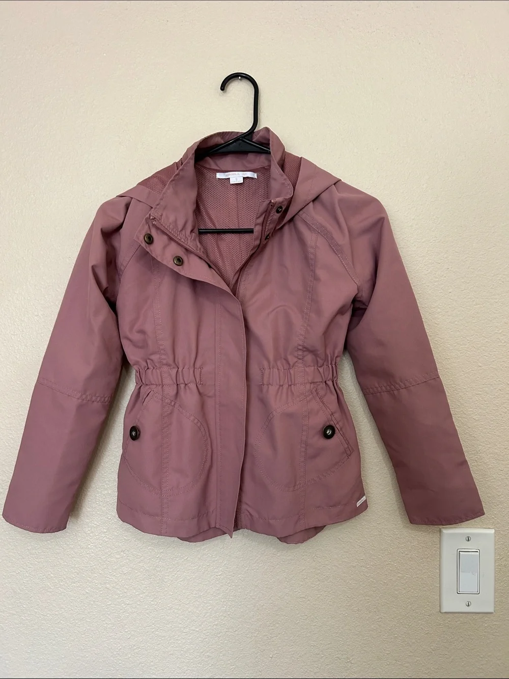 Girls Dusty Rose Hooded Anorak Jacket